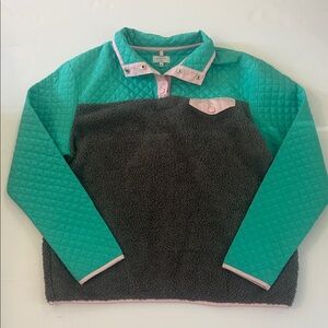 Crown & Ivy Teal and Pink Quilted Top